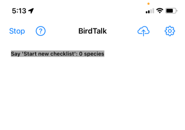 BirdTalk starting screen