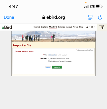 File selection popup